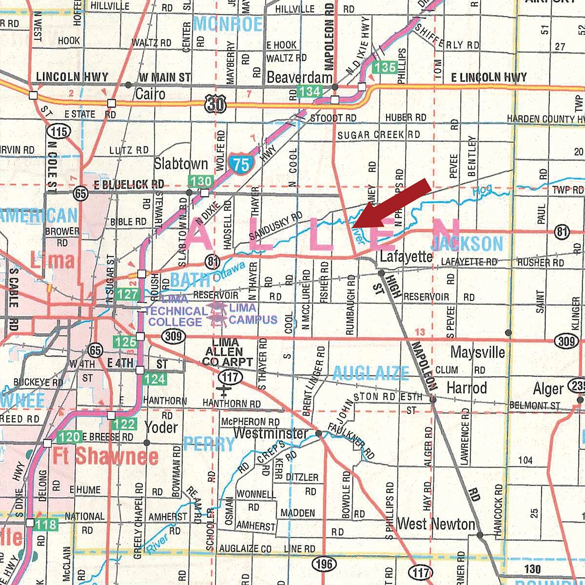 Area map - EQUIPMENT AUCTION IN ALLEN COUNTY, OHIO